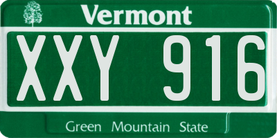 VT license plate XXY916