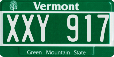 VT license plate XXY917