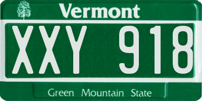 VT license plate XXY918