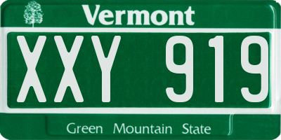 VT license plate XXY919