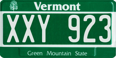 VT license plate XXY923