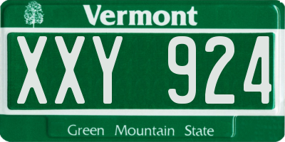 VT license plate XXY924