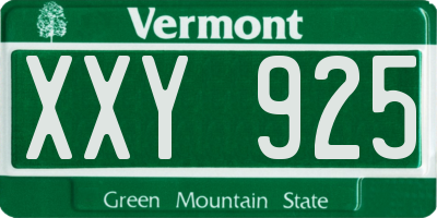 VT license plate XXY925