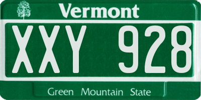 VT license plate XXY928