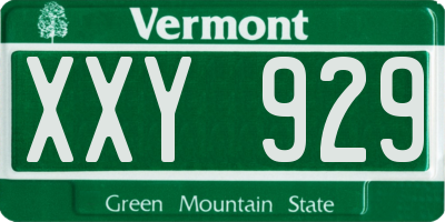 VT license plate XXY929