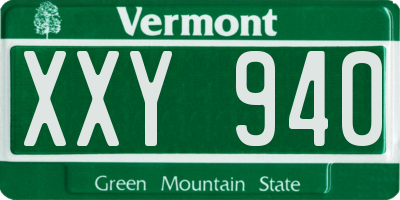 VT license plate XXY940