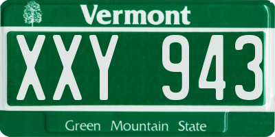 VT license plate XXY943