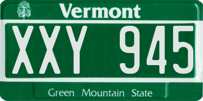 VT license plate XXY945