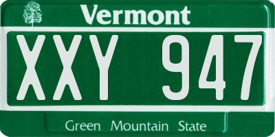 VT license plate XXY947