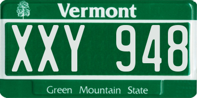 VT license plate XXY948