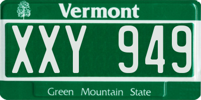 VT license plate XXY949