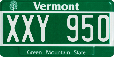 VT license plate XXY950