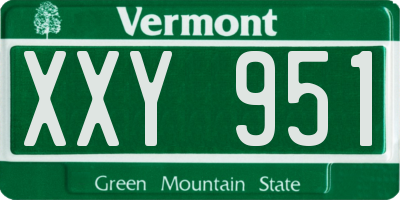 VT license plate XXY951