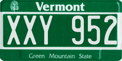 VT license plate XXY952