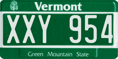 VT license plate XXY954