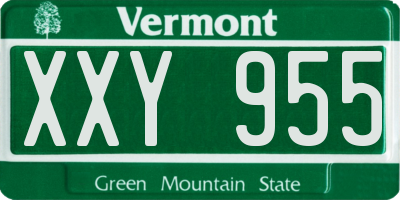 VT license plate XXY955