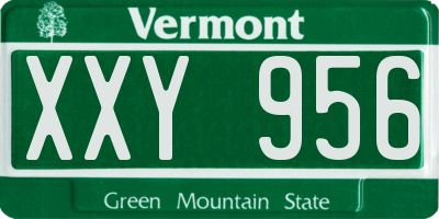 VT license plate XXY956