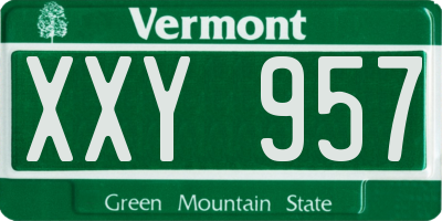 VT license plate XXY957