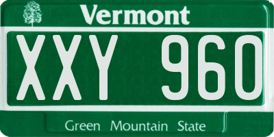 VT license plate XXY960