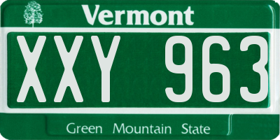 VT license plate XXY963