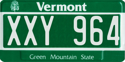 VT license plate XXY964