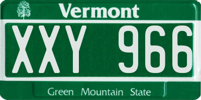 VT license plate XXY966