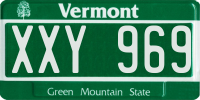 VT license plate XXY969