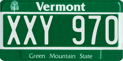 VT license plate XXY970