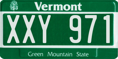 VT license plate XXY971