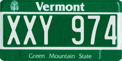 VT license plate XXY974