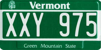 VT license plate XXY975