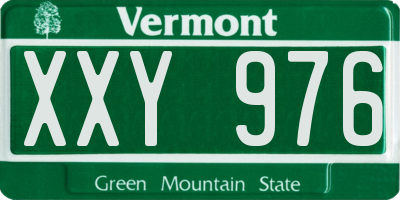 VT license plate XXY976