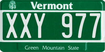 VT license plate XXY977