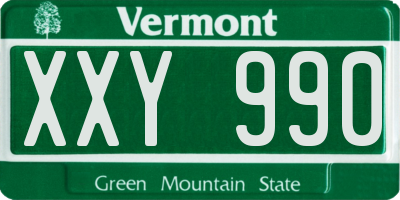 VT license plate XXY990