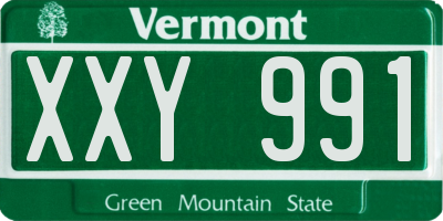 VT license plate XXY991