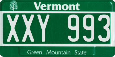 VT license plate XXY993
