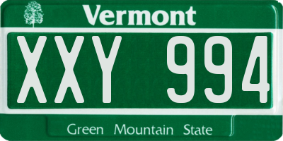 VT license plate XXY994