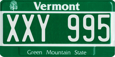 VT license plate XXY995