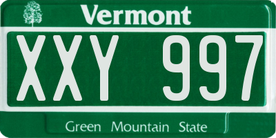 VT license plate XXY997