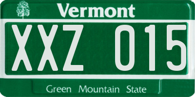 VT license plate XXZ015