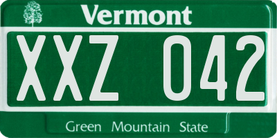 VT license plate XXZ042