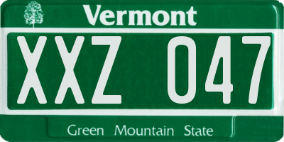 VT license plate XXZ047