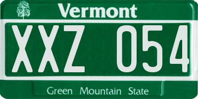 VT license plate XXZ054
