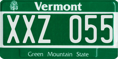 VT license plate XXZ055