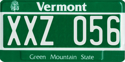 VT license plate XXZ056