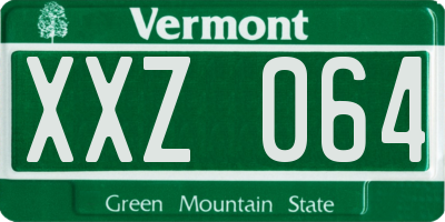 VT license plate XXZ064