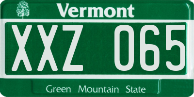 VT license plate XXZ065