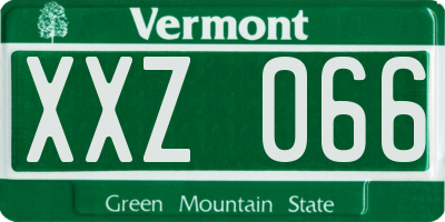 VT license plate XXZ066