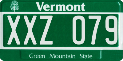 VT license plate XXZ079