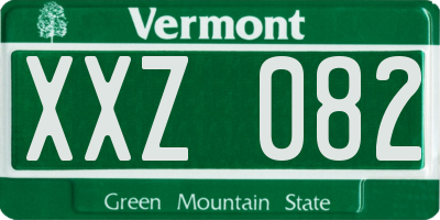 VT license plate XXZ082